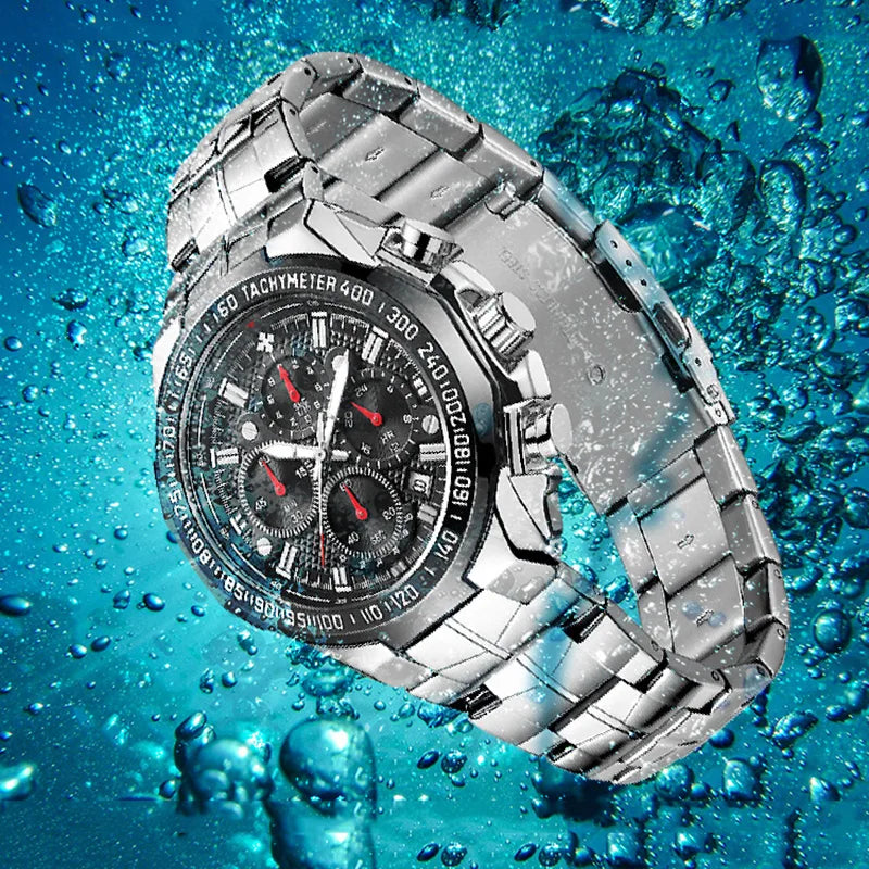 Watches For Men Top Brand Luxury Mens Military Quartz Watch Man Full Steel Waterproof Chronograph Clock Reloj Hombre