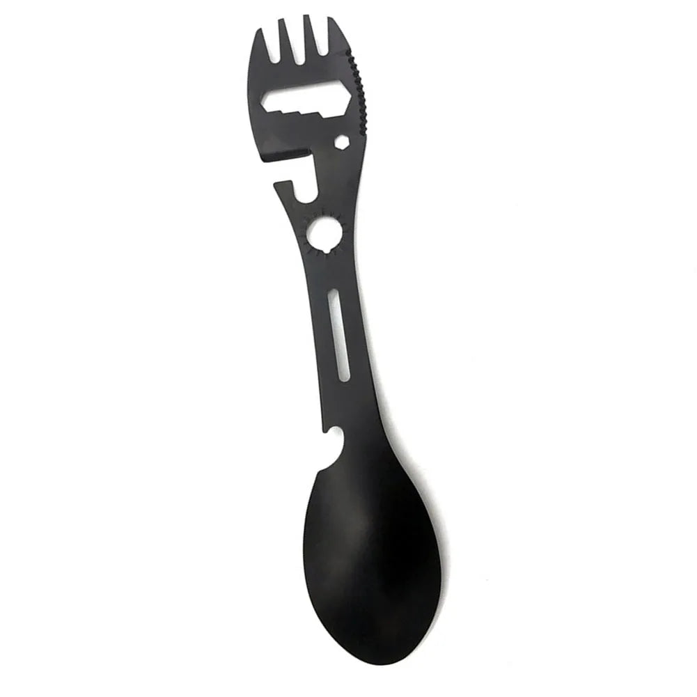 Camping Spork Multitool Spoon and Fork Combination Includes Bottle Opener and Can Opener Essential Camping Gear