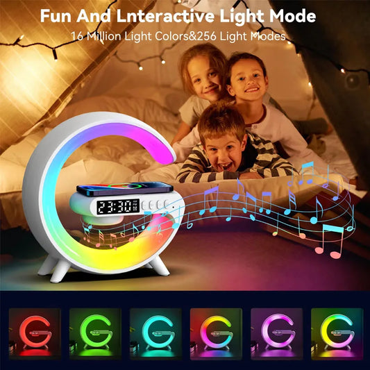 Multifunction Wireless Charger Pad Stand Speaker TF RGB Night Light Fast Charging Station for iPhone Samsung Xiaomi Huawei