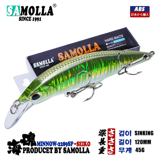 New Sinking Minnow Fishing Lure 45g 120mm Bass Baits Seabass Pike Isca Artificial Pesca Accesorios Mar Peche En Mer Leurre