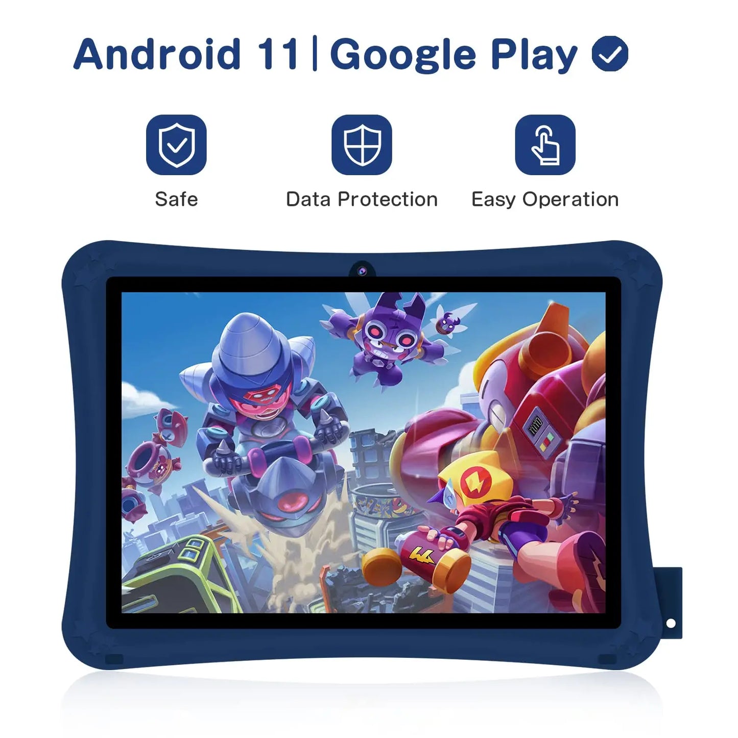 7 Inch Android Kids Tablet 2+32GB WiFi Google Play Toddler Tablet with Parental Control Children Tablet with Kid-Proof Case