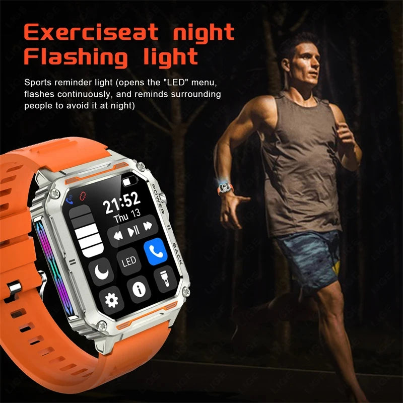 Bluetooth Call Smart Watch Men Sports Fitness Heart Rate GPS Tracker Smart Watch for Android IOS 380mAh 1.96 Inch Watch