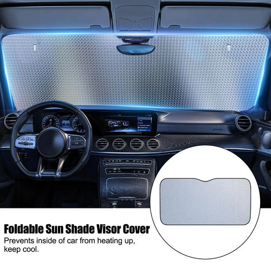 Foldable Car Windshield Sun Shade Visor Cover Block Free Cover UV Reflector Sun Screen Portable Shade Breathable Anti Prote T6D7