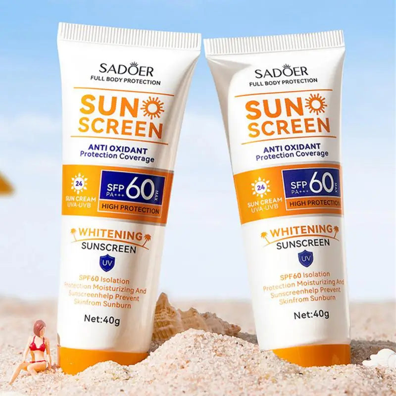 SPF60A+ Sunscreen Cream Gel Isolation Lotion Men Women Long Lsating Moisturizing Whitening Waterproof Protector Solar Cream Tool