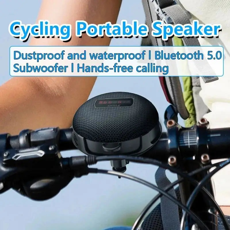 Portable Bluetooth Speaker With Smart LED Digital Display IP67 Waterproof Subwoofer Outdoor Riding Sound Support AUX/TF