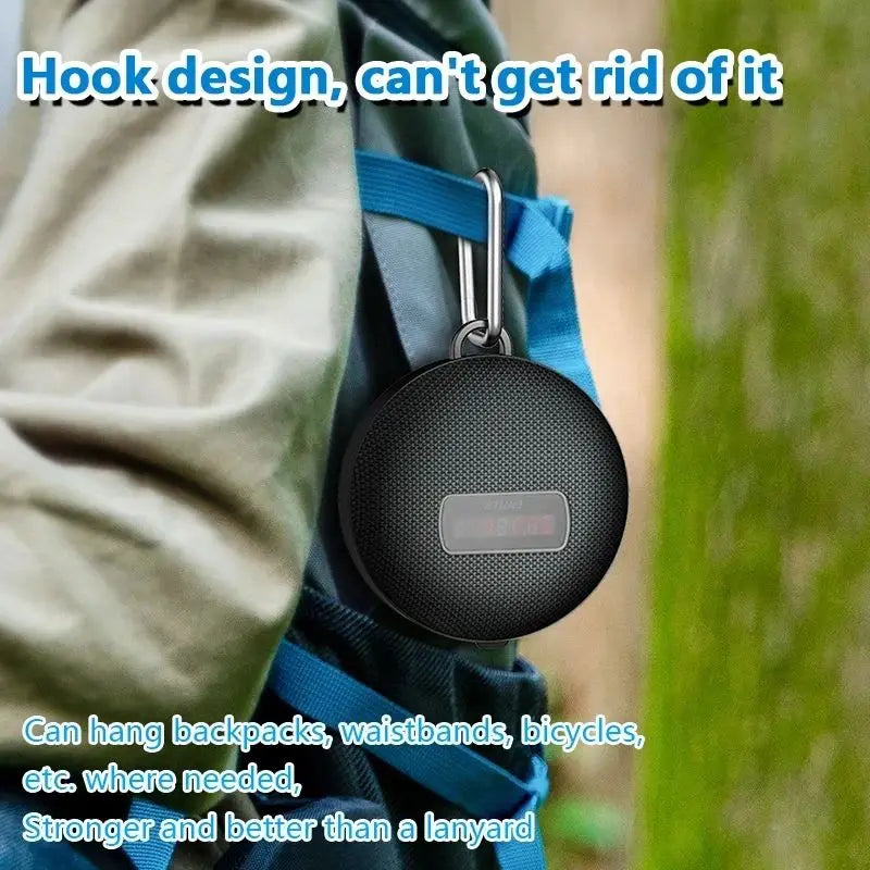 Portable Bluetooth Speaker With Smart LED Digital Display IP67 Waterproof Subwoofer Outdoor Riding Sound Support AUX/TF