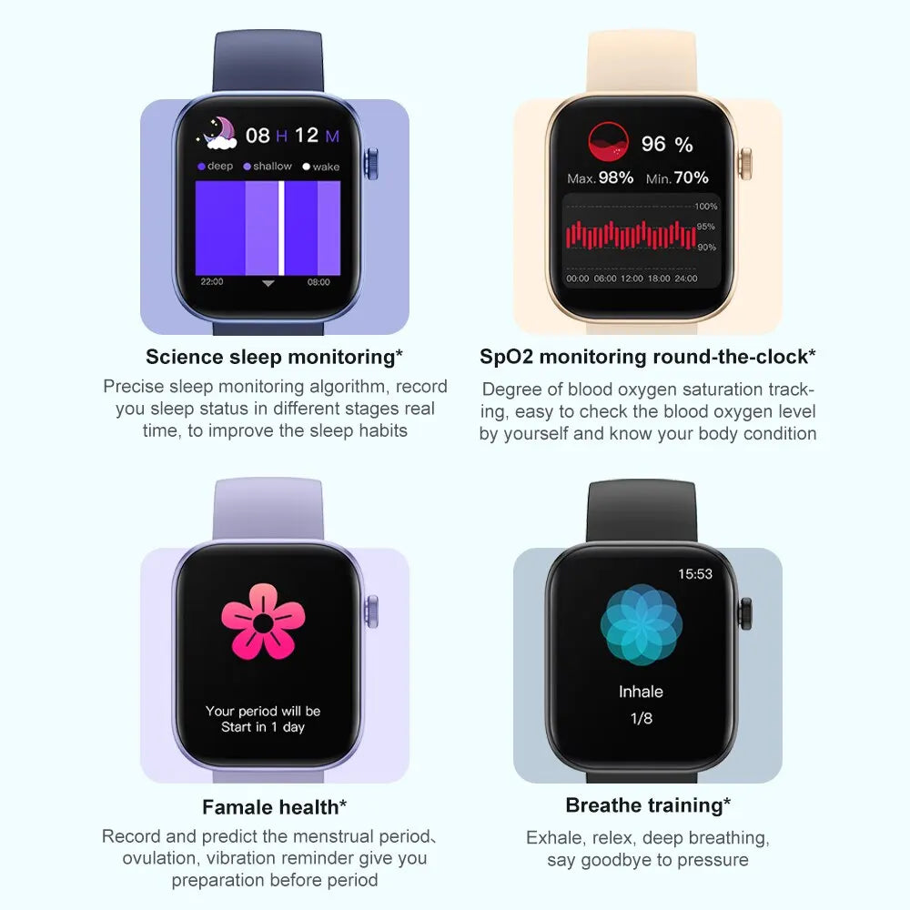 P71 Voice Calling Smartwatch Men Health Monitoring IP68 Waterproof Smart Notifications Voice Assistant Smart Watch Women