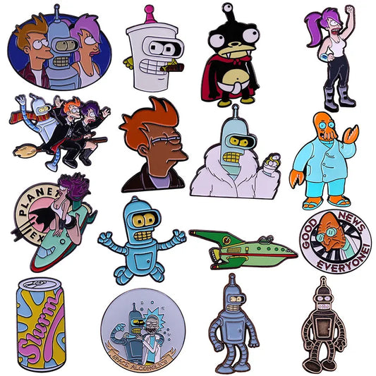 Futuramas Enamel Pins Robot Lapel Pins for Backpacks Cool Fashion Badges Accessories for Jewelry Jewelry Brooches Gifts