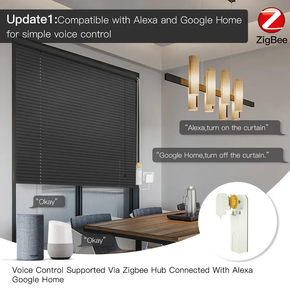 MOES New ZigBee Smart DIY Motorized Roller Blinds/Shades Drive Motor Hub Tuya Smart Life APP Alexa Google Home Voice Control