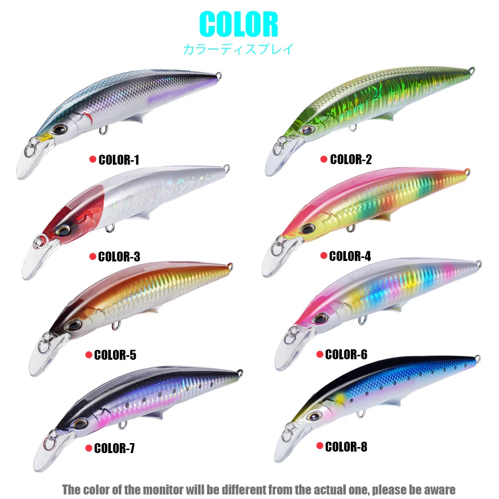 New Sinking Minnow Fishing Lure 45g 120mm Bass Baits Seabass Pike Isca Artificial Pesca Accesorios Mar Peche En Mer Leurre