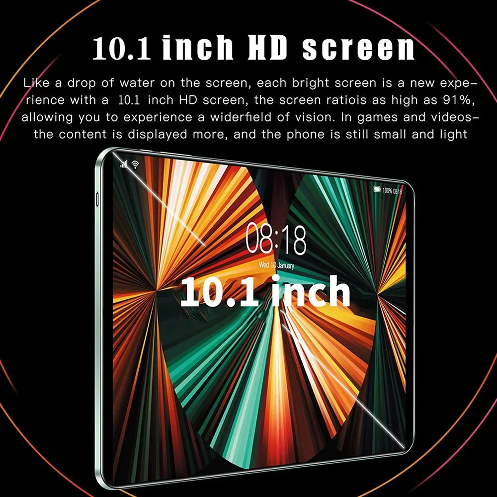 Tablet 8+512GB 10.1-inch Android Tablet 2560x1600 Supports Dual Card Android 12