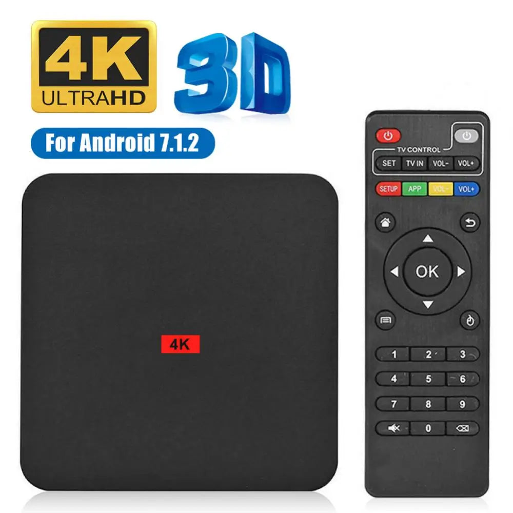 Home 1+8GB High Clarity WiFi HDMI-compatible Smart TV Box Set-Top Media Player for Android 7.1 OS