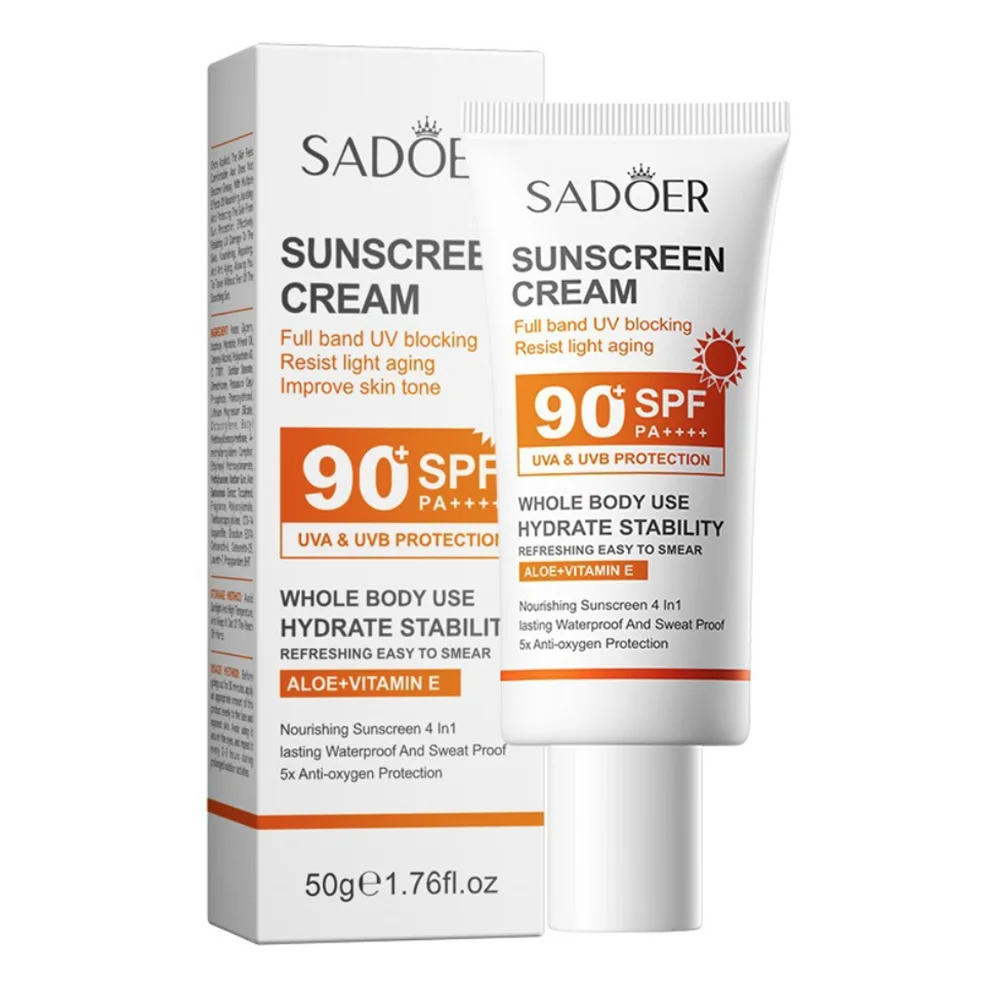 SPF 90 Sunscreen For Face Crème Solaire Sun Protection Cream Protetor Solar Para O Corpo E Rosto Güneş Kremi Clareador De Pele