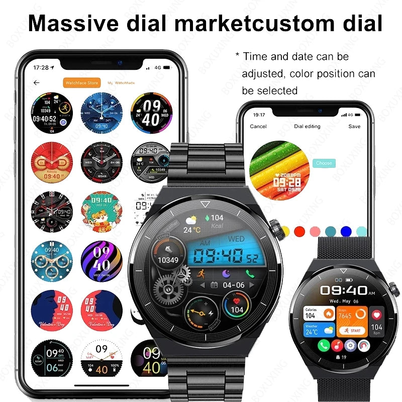 Huawei Xiaomi NFC Smart Watch Men GT3 Pro AMOLED 390*390 HD Screen Heart Rate Bluetooth Call IP68 Waterproof SmartWatch 2024